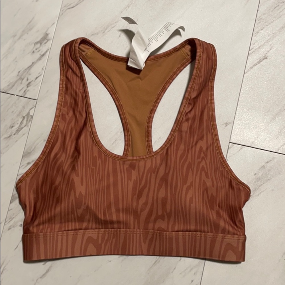 Medium/high impact rust color sports bra size S
